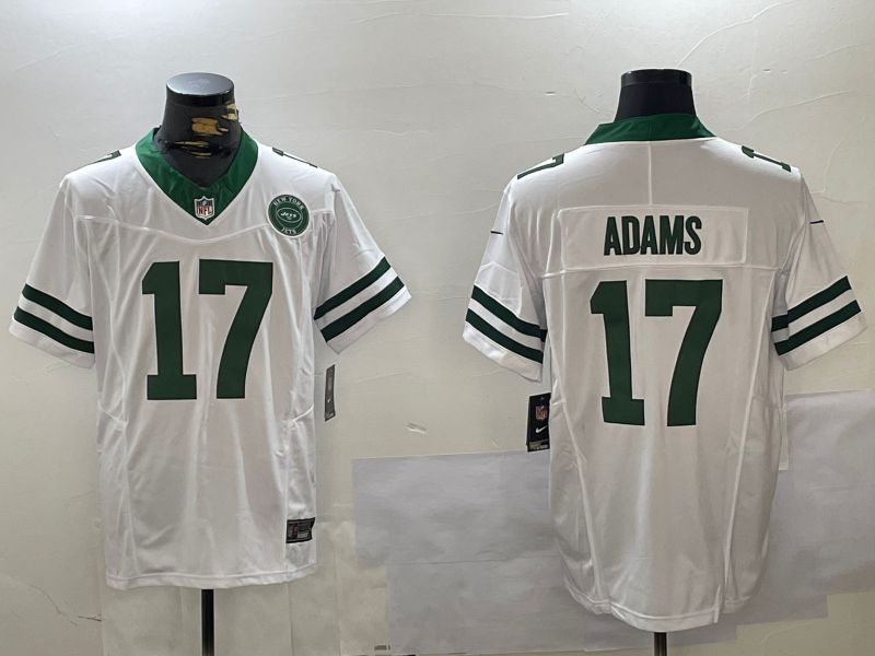 Men New York Jets #17 Adams White Throwback 2024 Nike Vapor Limited NFL Jersey style 1->new york yankees->MLB Jersey